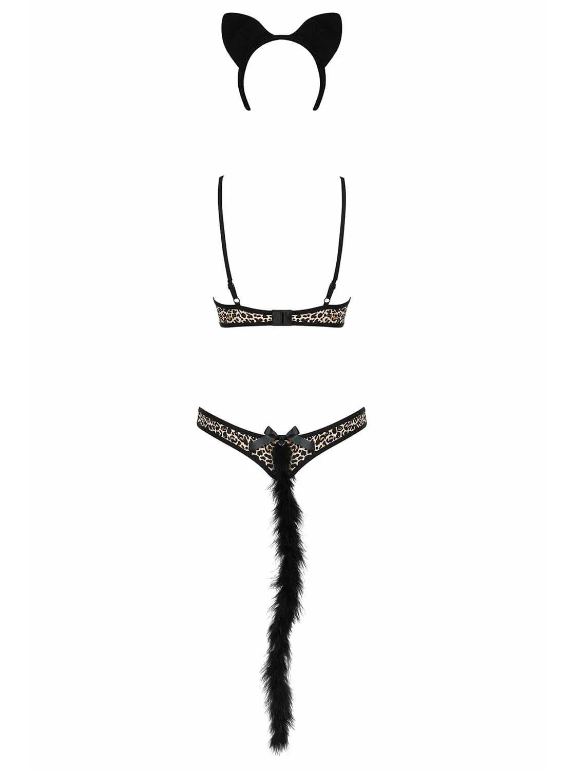 Эротическое комплект нижнего белья obsessive cheetia с хвостиком и ушками в Сочи