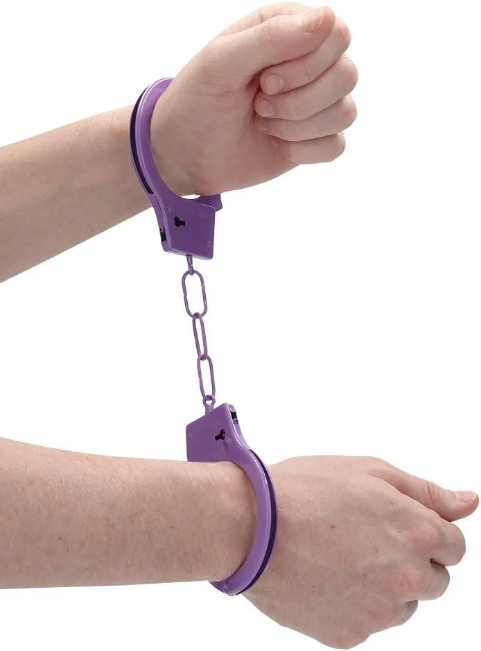 наручники металлические beginner's handcuffs, фиолетовые в Сочи
