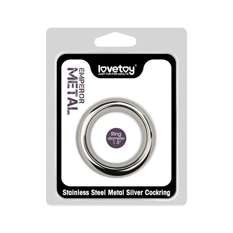 кольцо lovetoy metal silver cockring 4 см, металлическое в Сочи