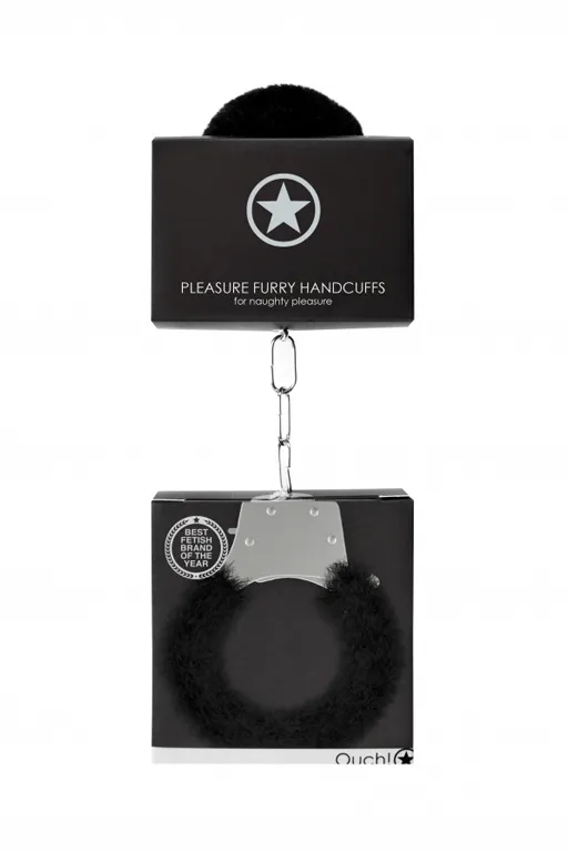 Металлические наручники с меховой обивкой Pleasure Handcuffs Furry