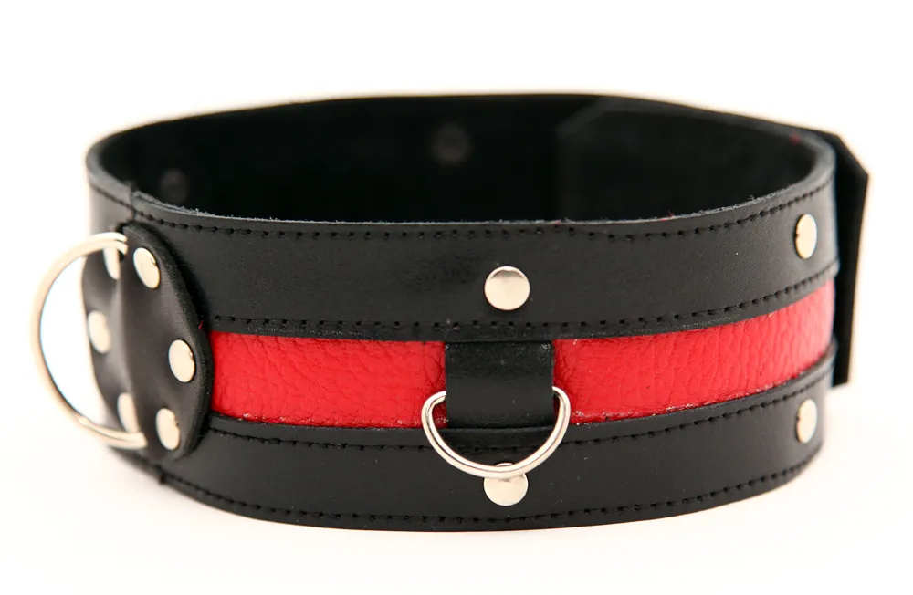 ошейник черный с красным  55005ars в Сочи