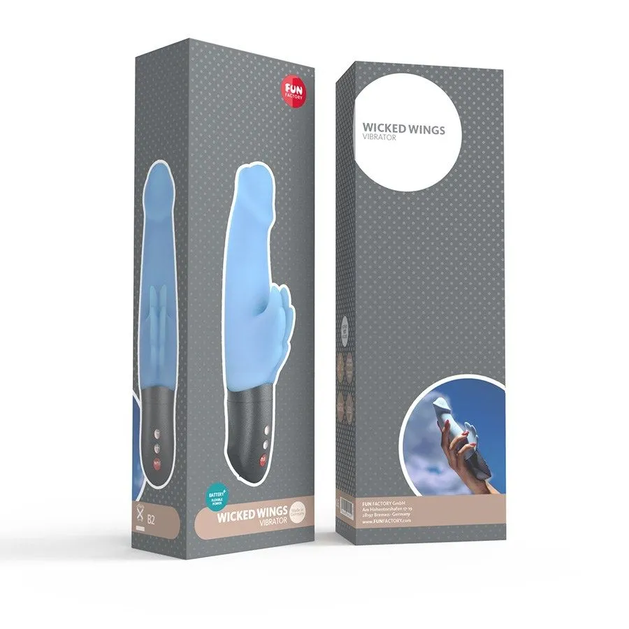 вибратор fun factory wicked wings battery plus, светло-голубой в Сочи