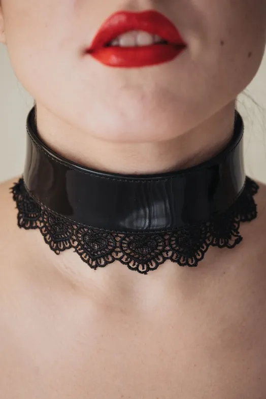 изящный ошейник с кружевом black bdsm light  810007ars в Сочи