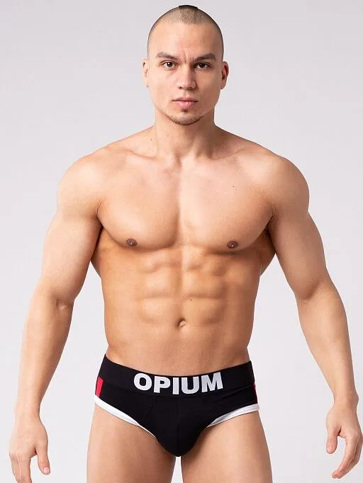 Эротическое трусы мужские слипы opium r137, черные в Сочи