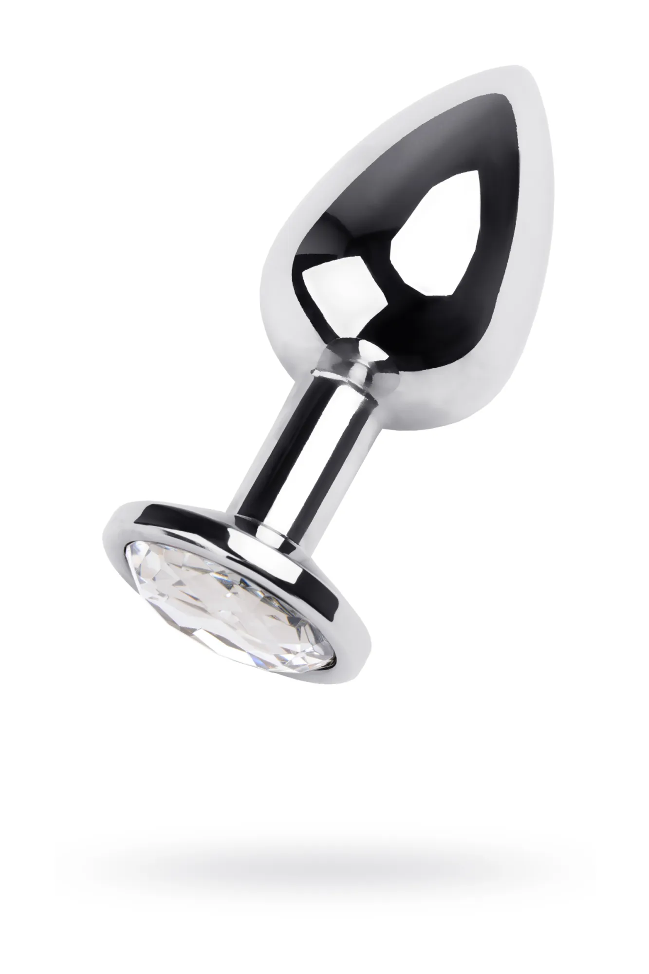 анальная втулка metal by toyfa, металл, серебряная, с кристаллом цвета алмаз, 9,2 см, ø 4 см, 425 г в Сочи