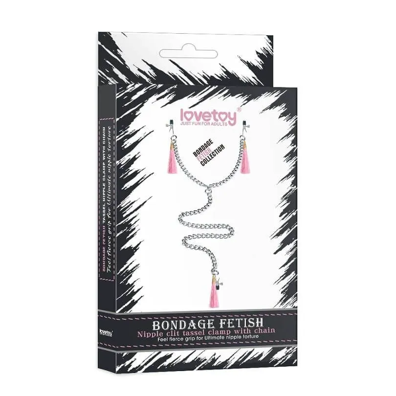 зажимы для сосков и клитора lovetoy tassel clamp, розовые в Сочи
