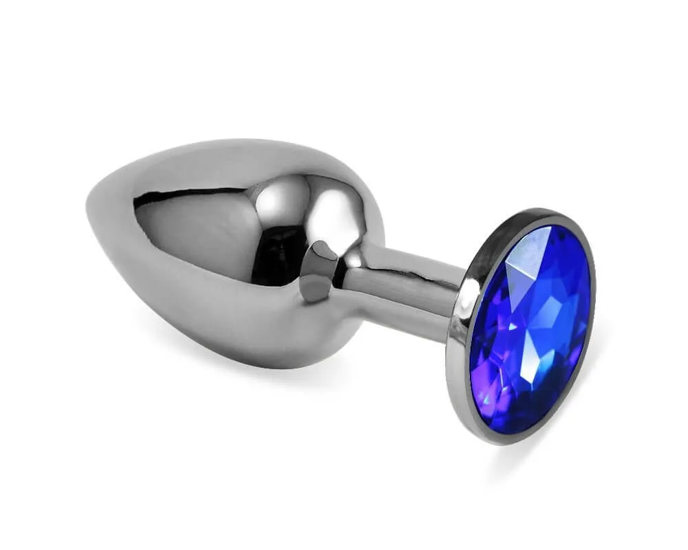 Анальная пробка Lovetoy малая, с синим камнем