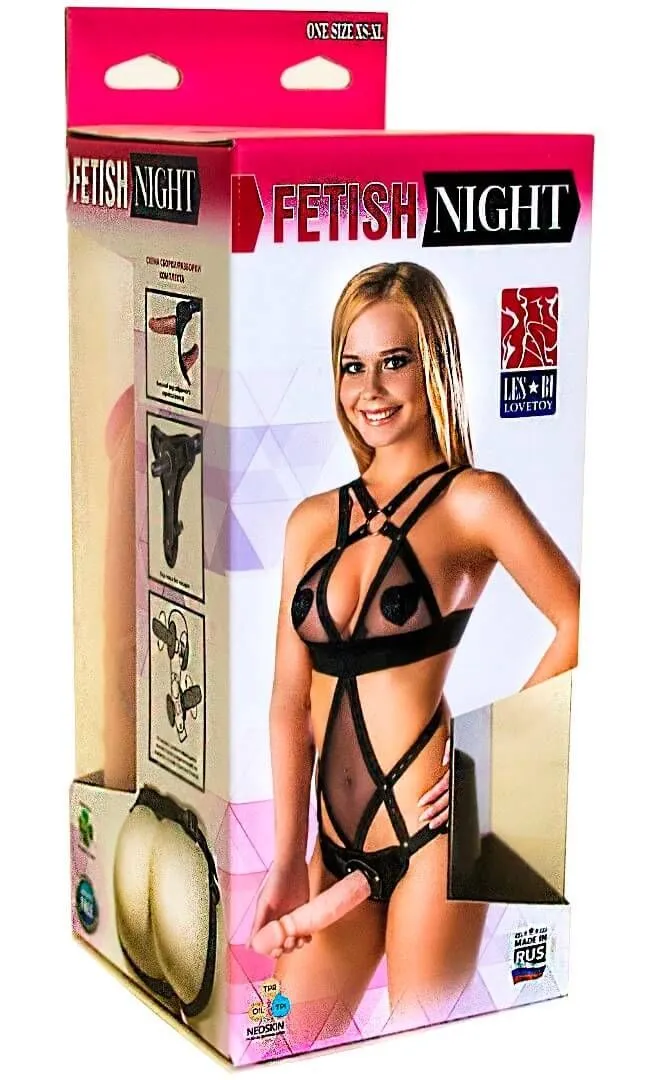 костюм бдсм lovetoy со страпоном, черный в Сочи