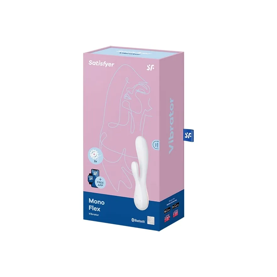 Вибромассажер Satisfyer Mono Flexс возможностью управления через приложение - белый