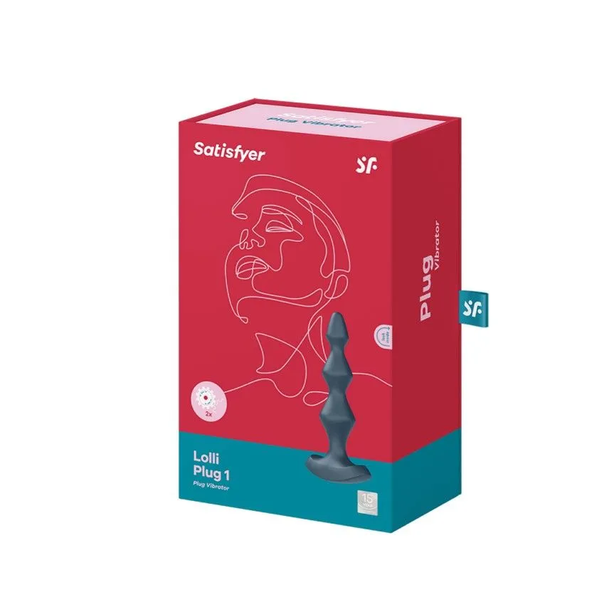 пробка анальная с вибрацией satisfyer lolli plug 1, серая в Сочи