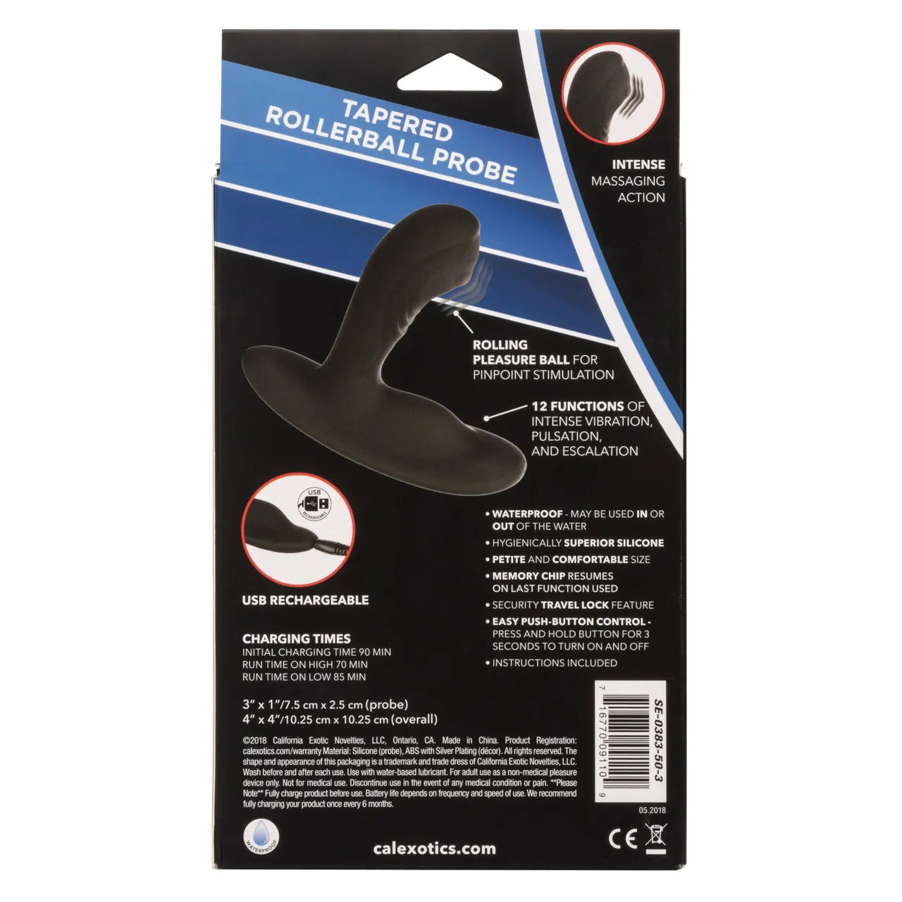 перезарежаемый силиконовый массажер простатыtapered roller ball probe с функцией "вращающийся шарик" в Сочи