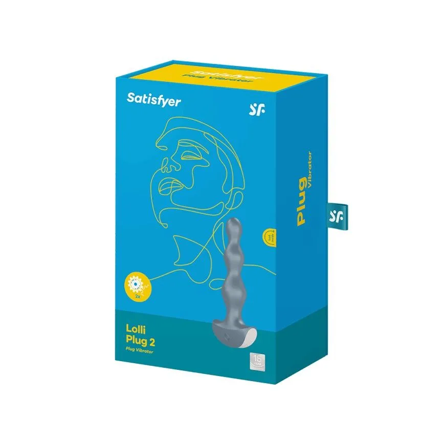 пробка анальная с вибрацией satisfyer lolli plug 2, голубая в Сочи