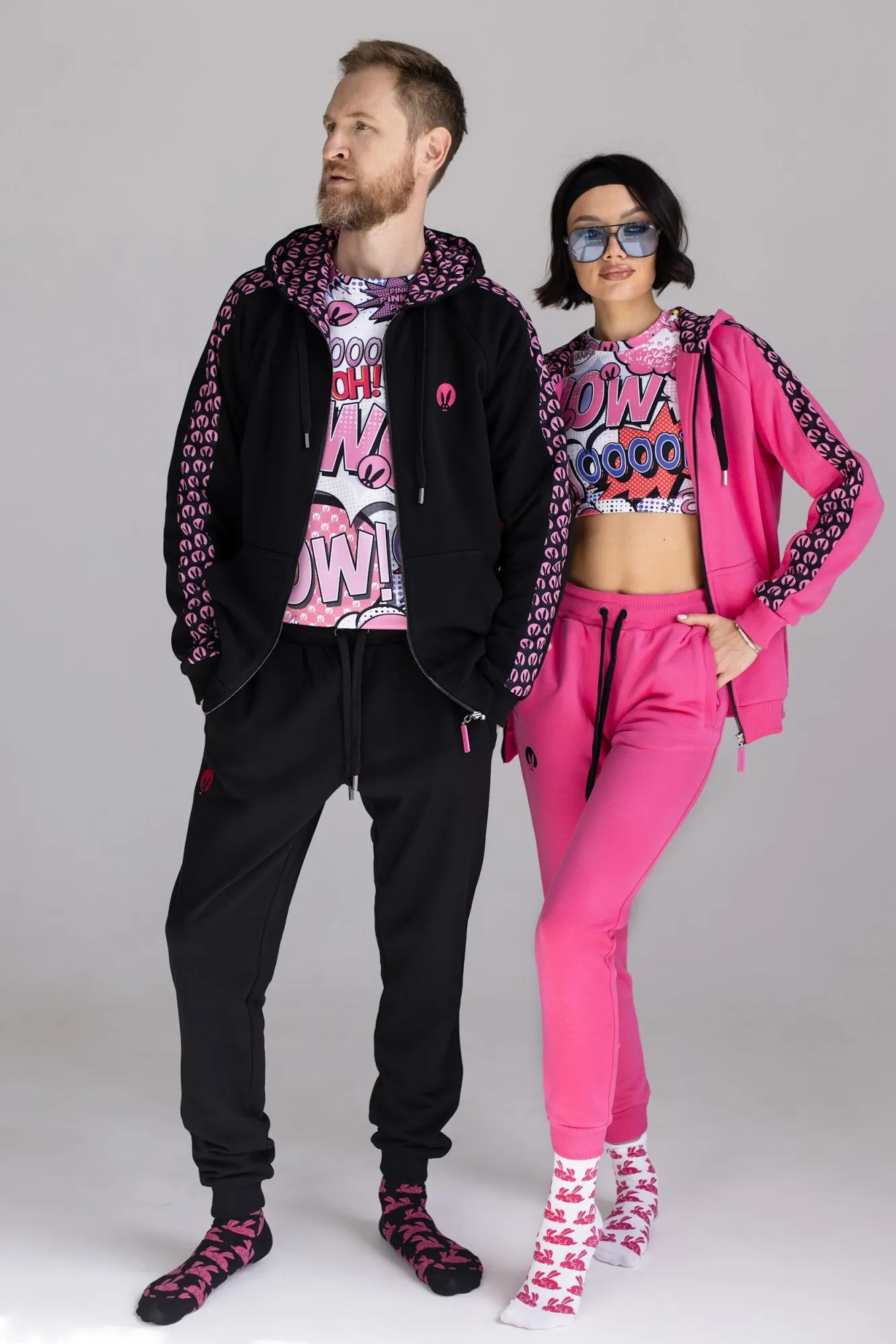 Костюм PinkRabbit из хлопкового футера, двусторонний, чёрный