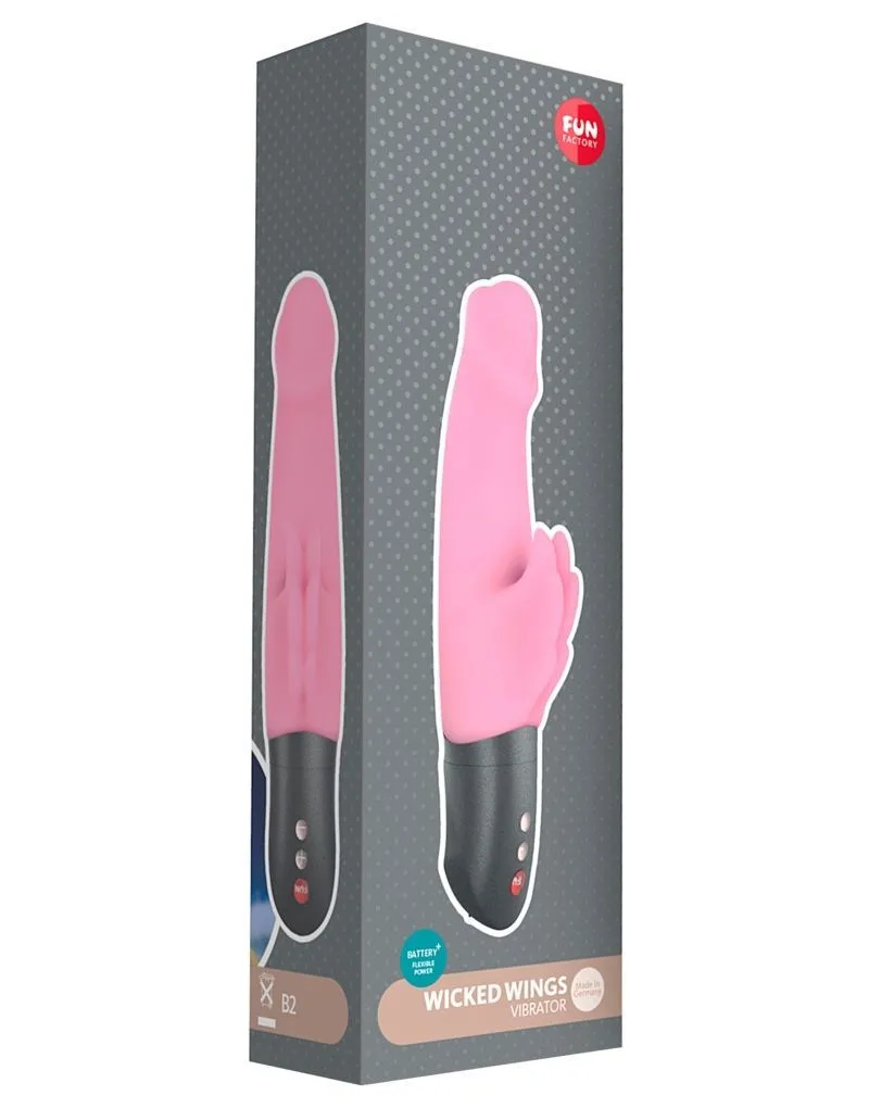 вибратор fun factory wicked wings battery plus, нежно-розовый в Сочи