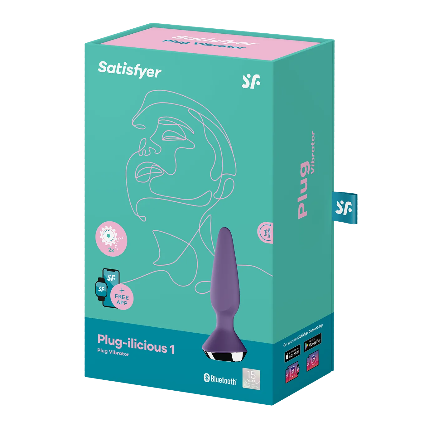 анальная пробка с вибрацией satisfyer plug-ilicious 1 connect app purple 003221sa в Сочи