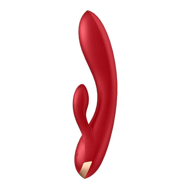 вибратор-кролик satisfyer double flex с двумя клиторальными отростками (красный) в Сочи