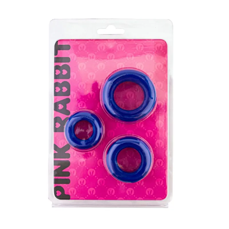 набор эрекционных колец pinkrabbit toyz, синий в Сочи