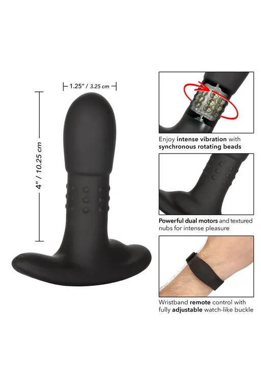 перезарежаемый анальный стимулятор beaded probe с функцией "ротации" и управлением с браслета в Сочи