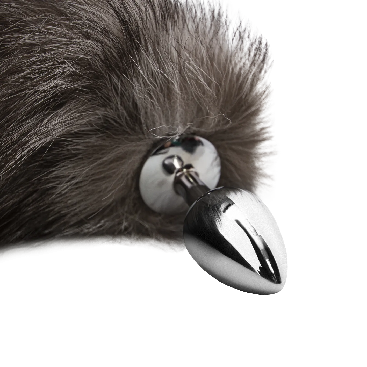 пробка анальная со съемным серым хвостом в Сочи