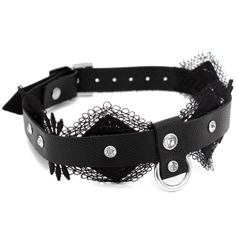 чокер с кружевом pinkrabbit чёрный в Сочи