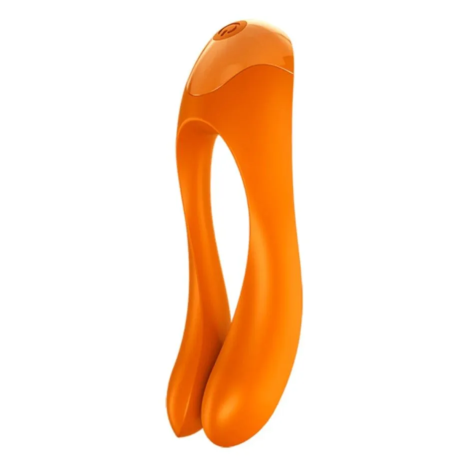 мини-вибратор на палец satisfyer candy cane, оранжевый в Сочи