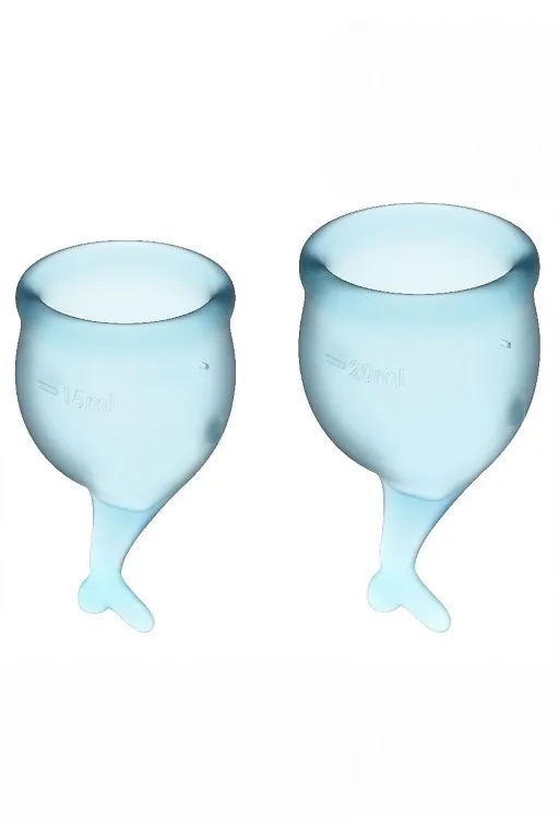 набор менструальных чаш satisfyer feel secure menstrual cup (light blue) в Сочи