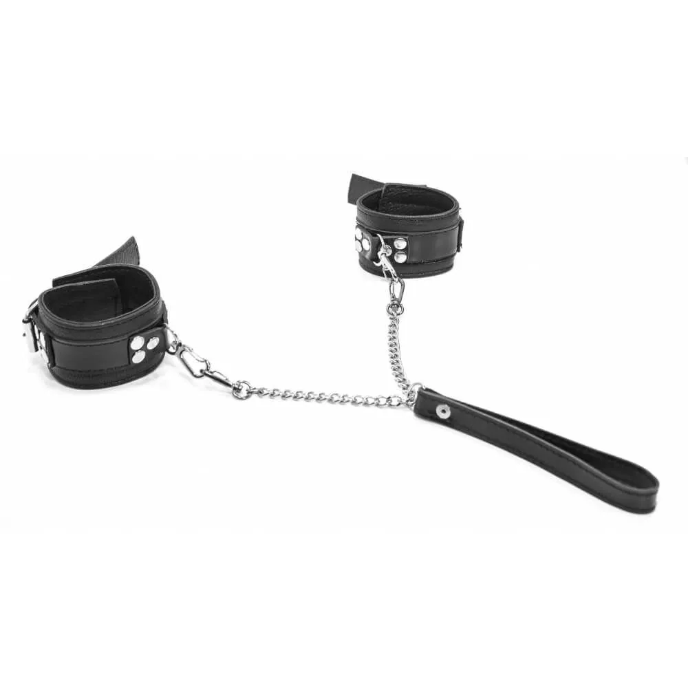 наручники декоративные с поводком индиго черные, с цепью в Сочи