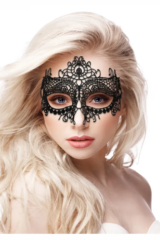 кружевная маска ручной работы на глаза queen black lace mask в Сочи