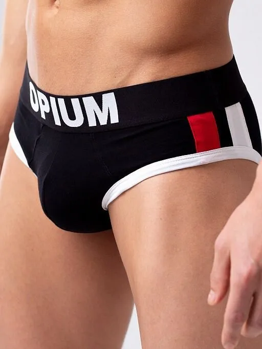 Эротическое трусы мужские слипы opium r137, черные в Сочи