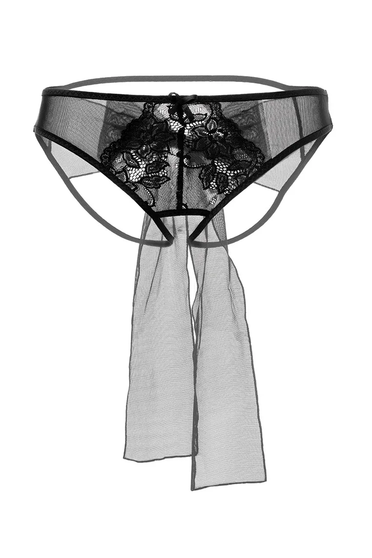 Эротическое эротические трусики с бантом erolanta mia, чёрные в Сочи