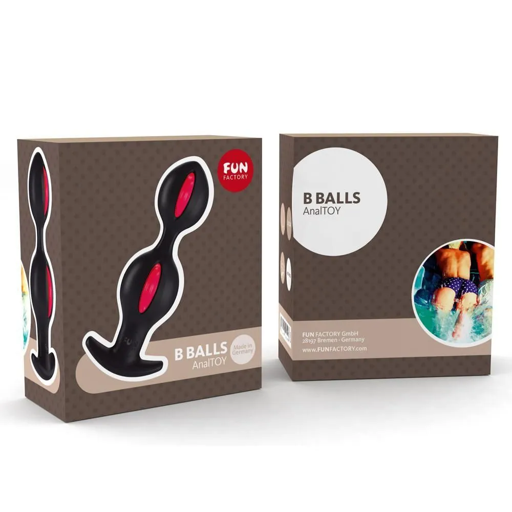 анальные шарики fun factory b balls, черно-малиновые в Сочи