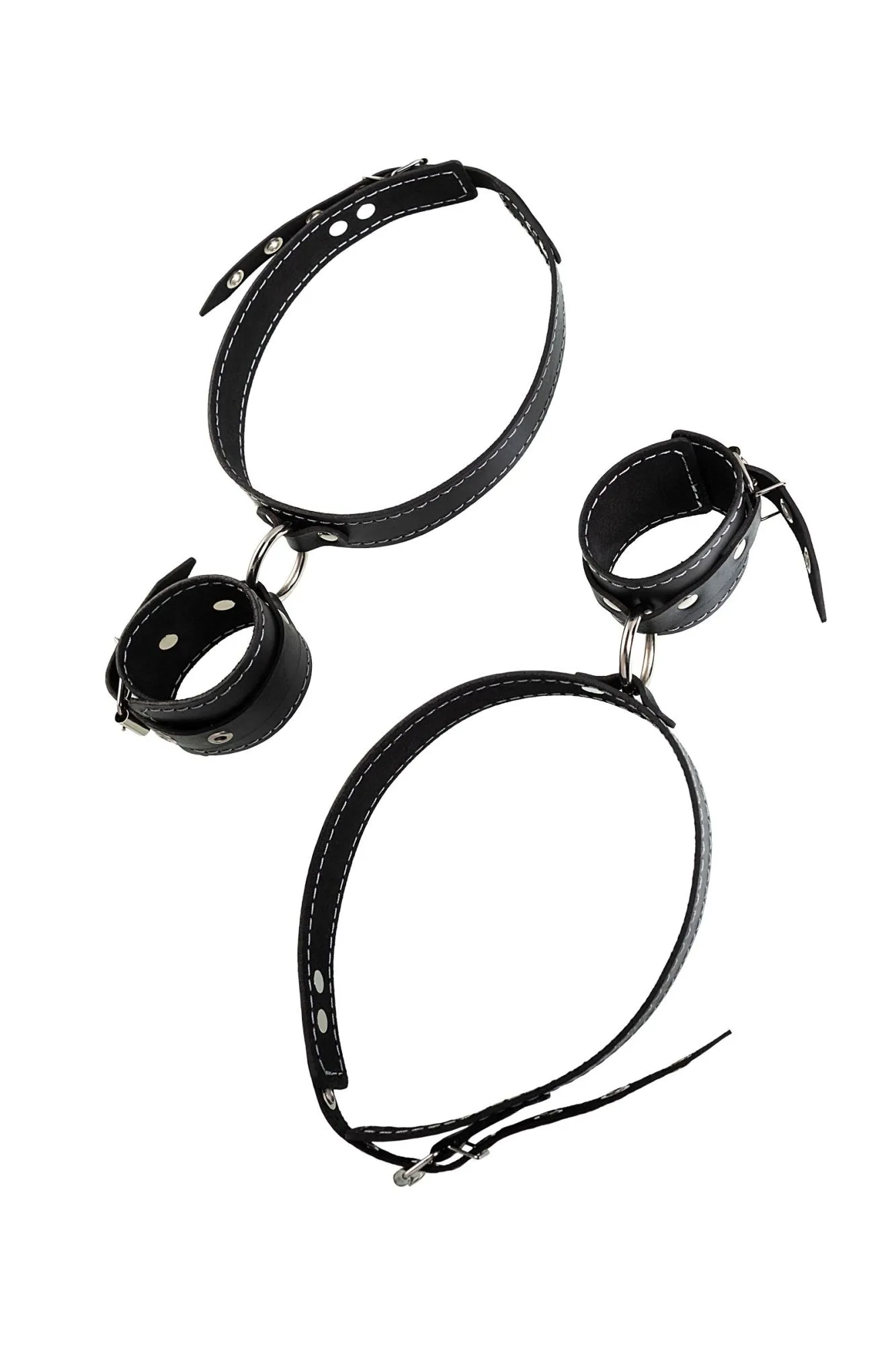 бондажная система pecado bdsm, для фиксации рук к ногам, натуральная кожа, черная в Сочи