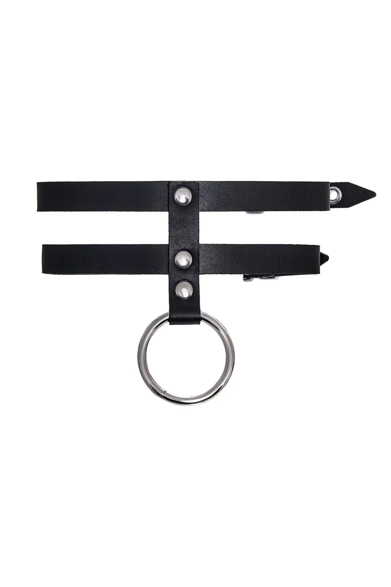 ошейник pecado bdsm, из двух ремешков, натуральная кожа, черный в Сочи