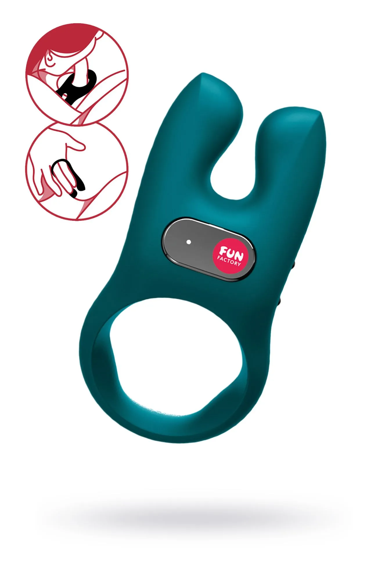 кольцо эрекционное fun factory nos с вибрацией, силикон, зелёное, 8 см в Сочи