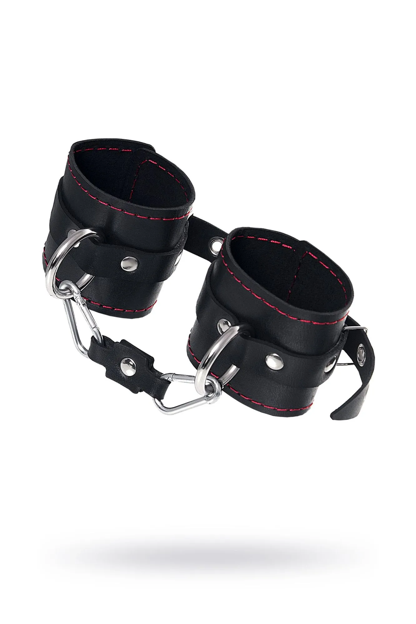 наручники pecado bdsm, однослойные с контрастной строчкой, натуральная кожа, черные в Сочи
