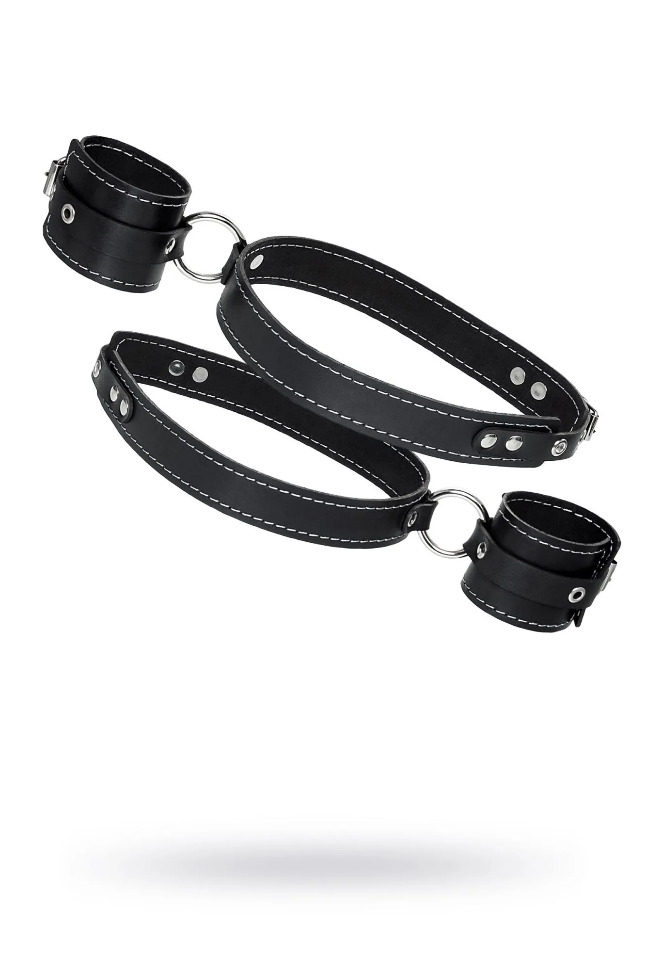 бондажная система pecado bdsm, для фиксации рук к ногам, натуральная кожа, черная в Сочи