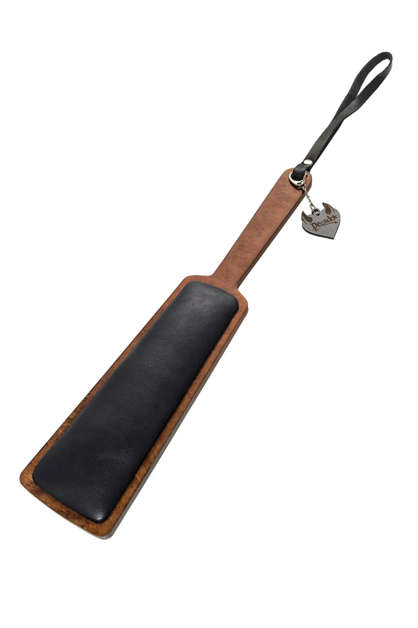 паддл pecado bdsm, прямоугольный с мягкой подушечкой, натуральная кожа и дерево, чёрный в Сочи