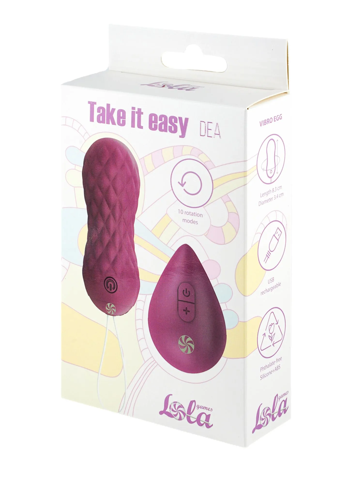 вращающиеся виброшарики на пульте take it easy dea purple 9021-06lola в Сочи