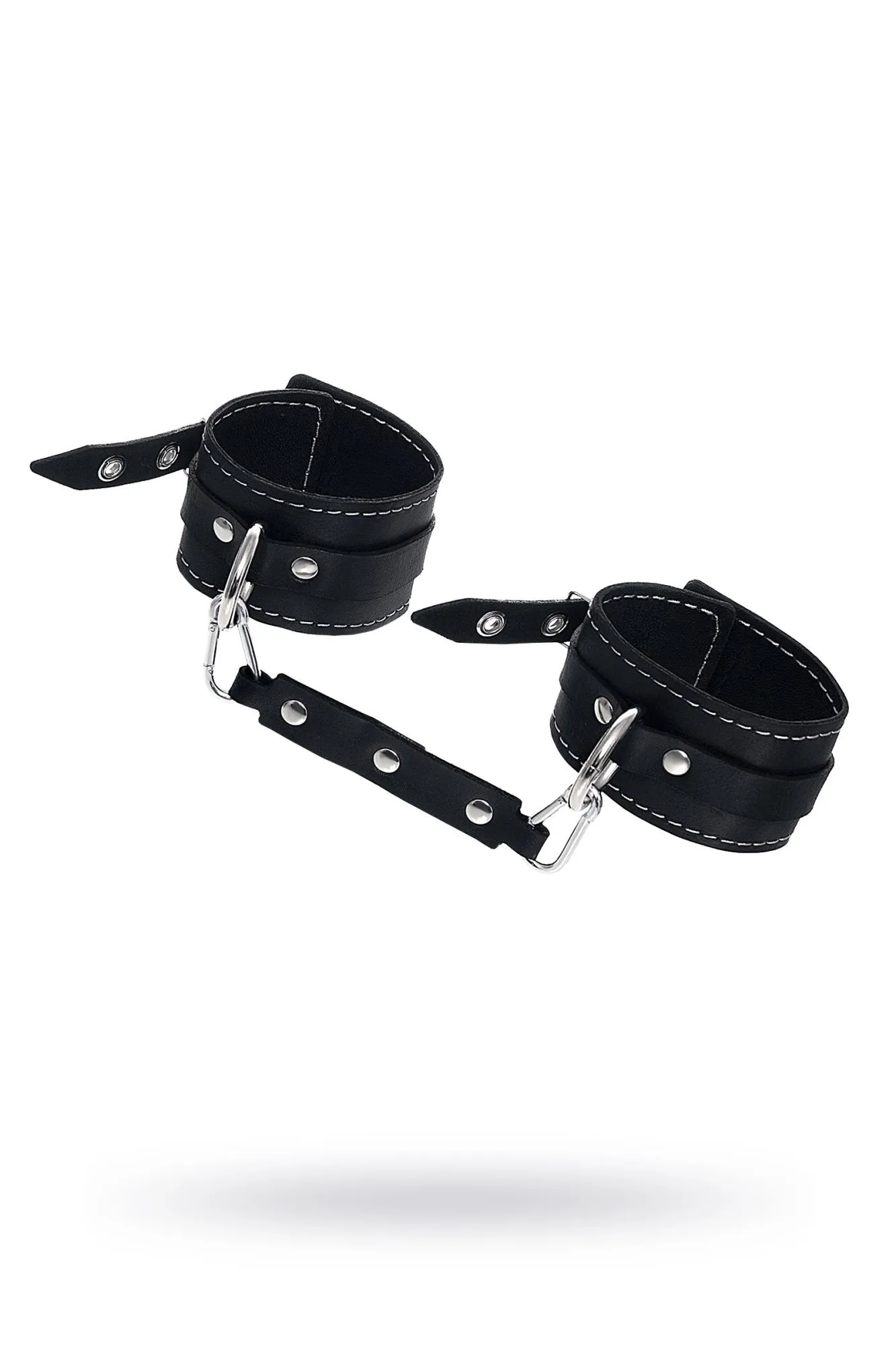 оковы pecado bdsm, двухслойные с белой строчкой, натуральная кожа, черные в Сочи