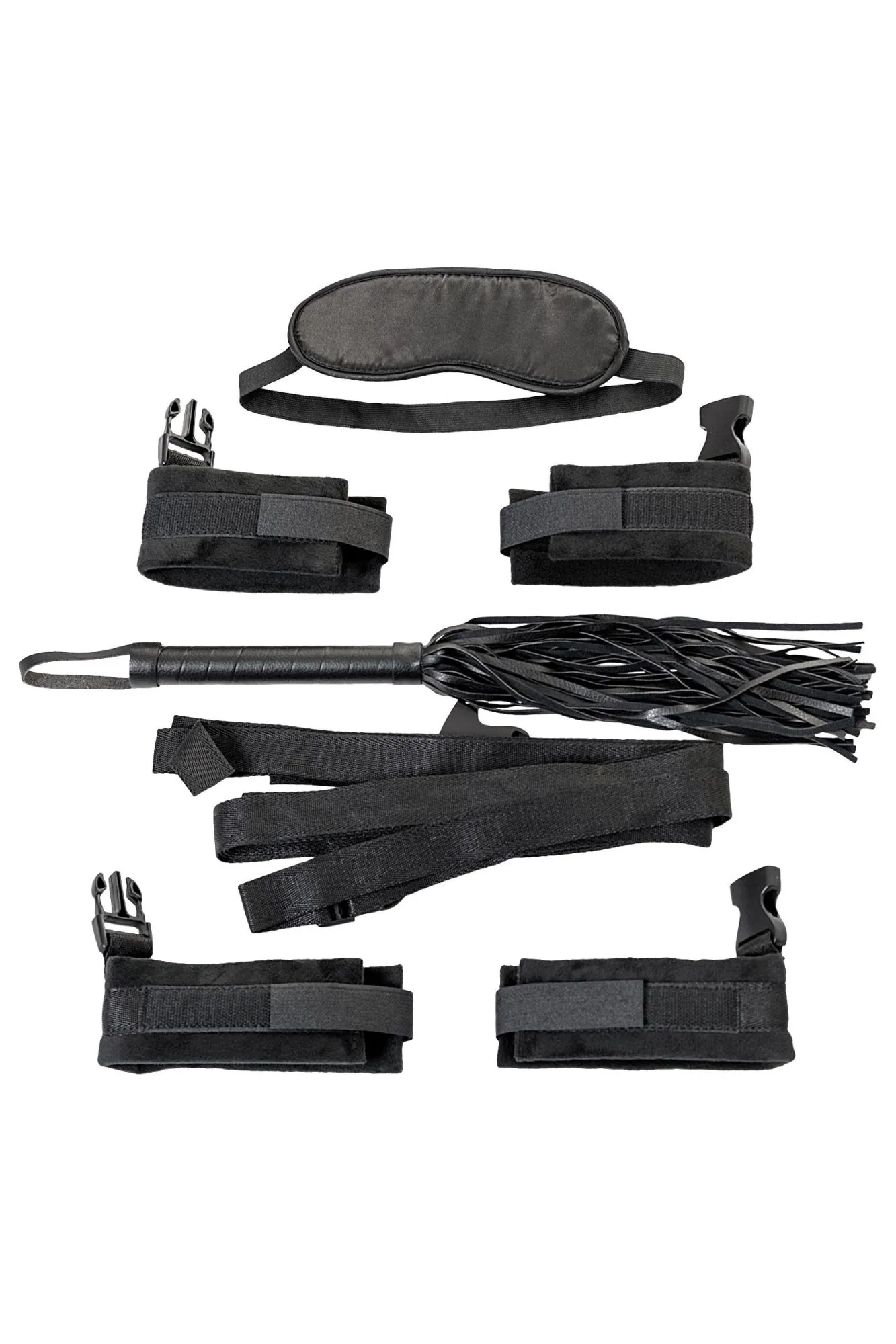 набор бондажный toyfa theatre: ремни, плетка, наручники, оковы, маска, текстиль, чёрный в Сочи