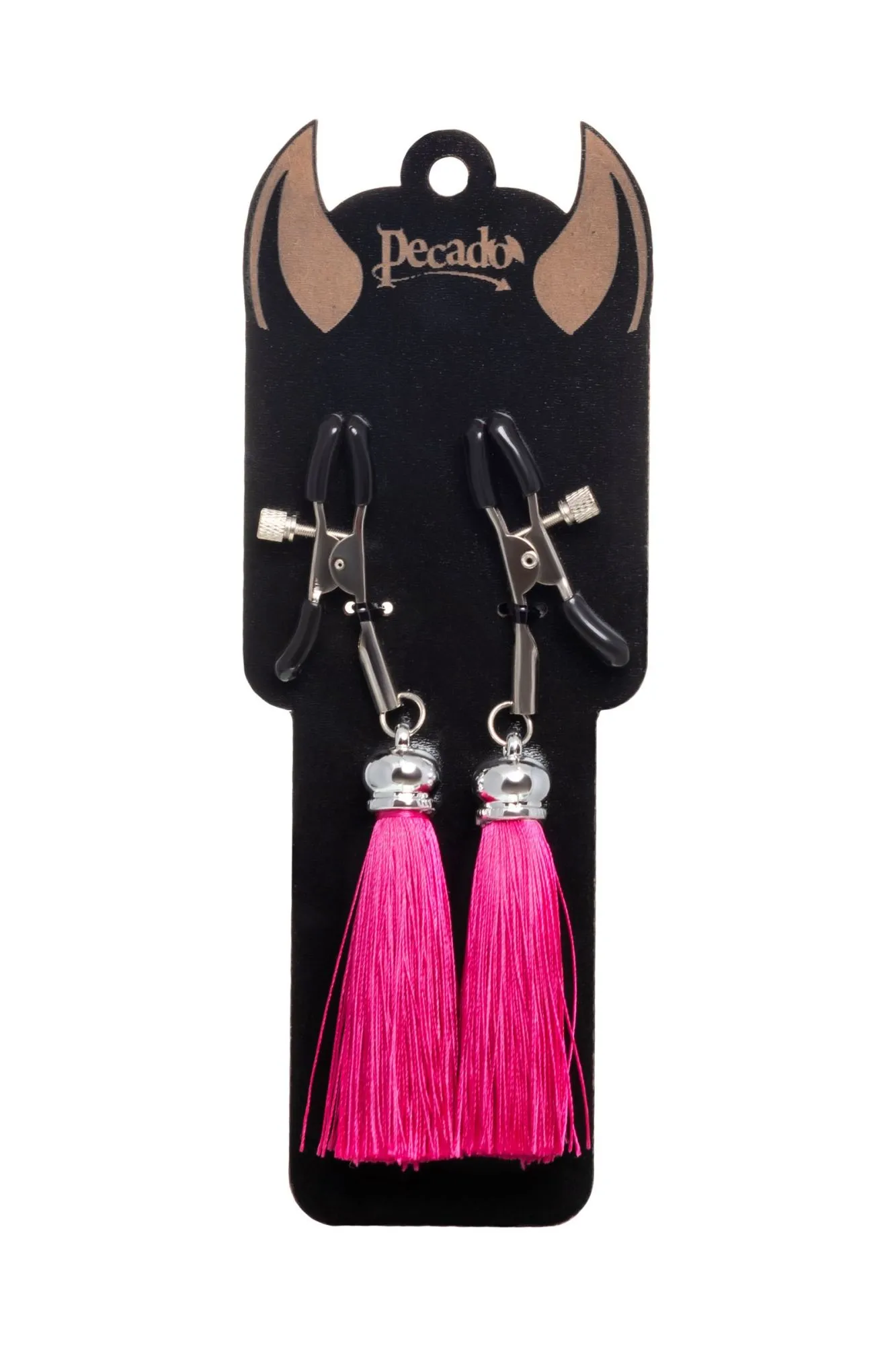 зажимы на соски pecado bdsm, «прищепки», с кисточками из шелка, металл, бордовые в Сочи