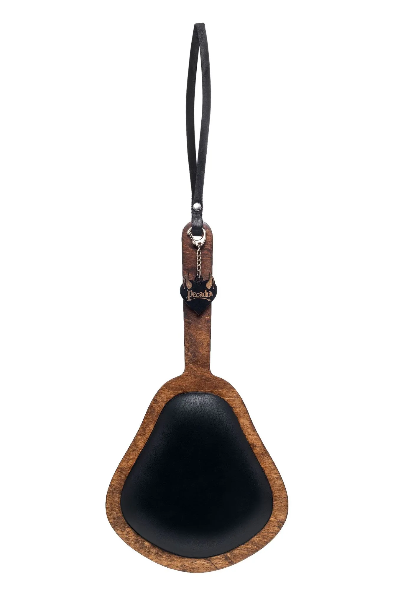 паддл pecado bdsm, большой с мягкой подушечкой, натуральная кожа и дерево, чёрный в Сочи