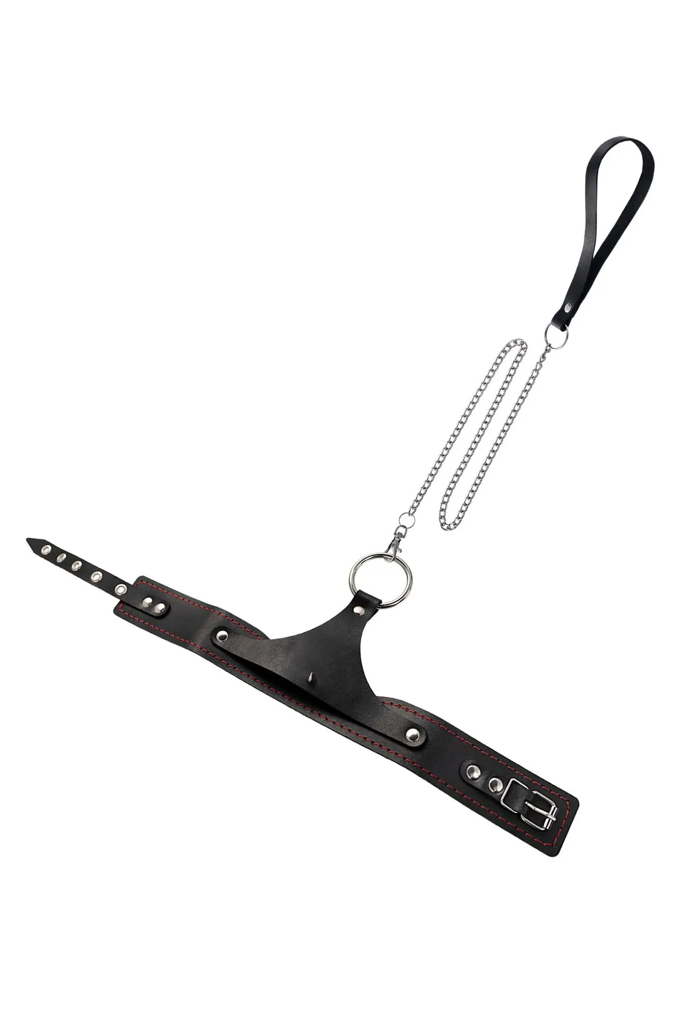 ошейник pecado bdsm, с контрастной строчкой, натуральная кожа, чёрный в Сочи