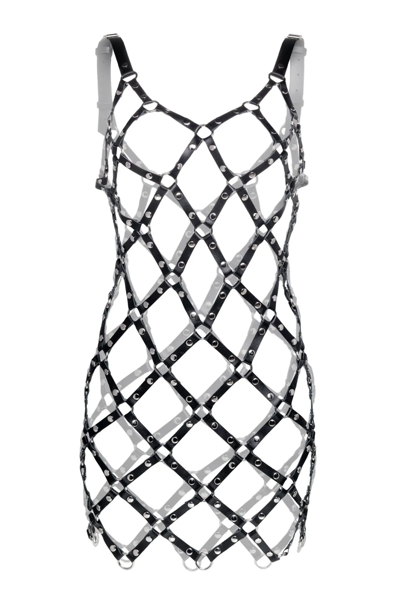 Эротическое портупея-платье pecado bdsm, из мягкой кожи, натуральная кожа, черный в Сочи