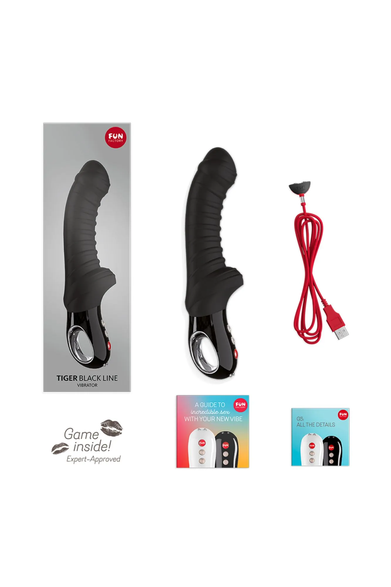 вибратор fun factory tiger, силикон, черный, 23 см в Сочи