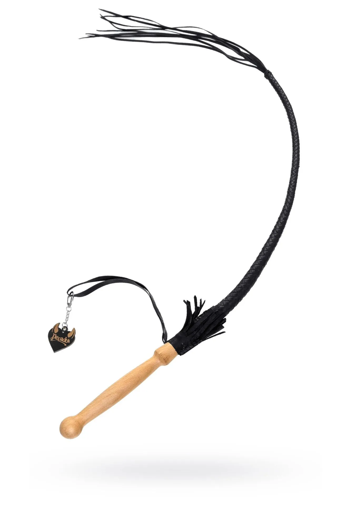 кнут плетеный pecado bdsm, натуральная кожа, чёрный, 75 см в Сочи