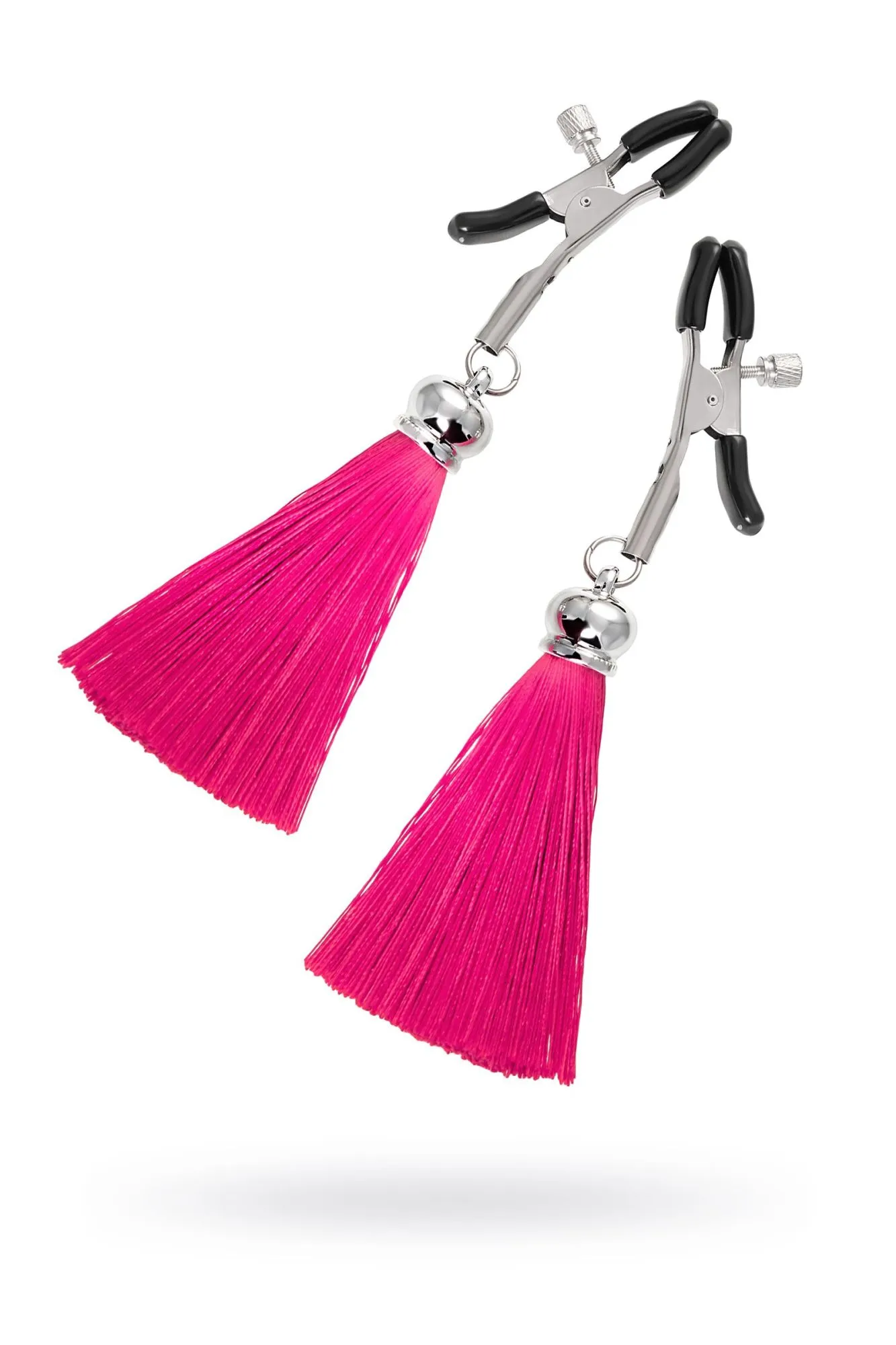 зажимы на соски pecado bdsm, «прищепки», с кисточками из шелка, металл, бордовые в Сочи