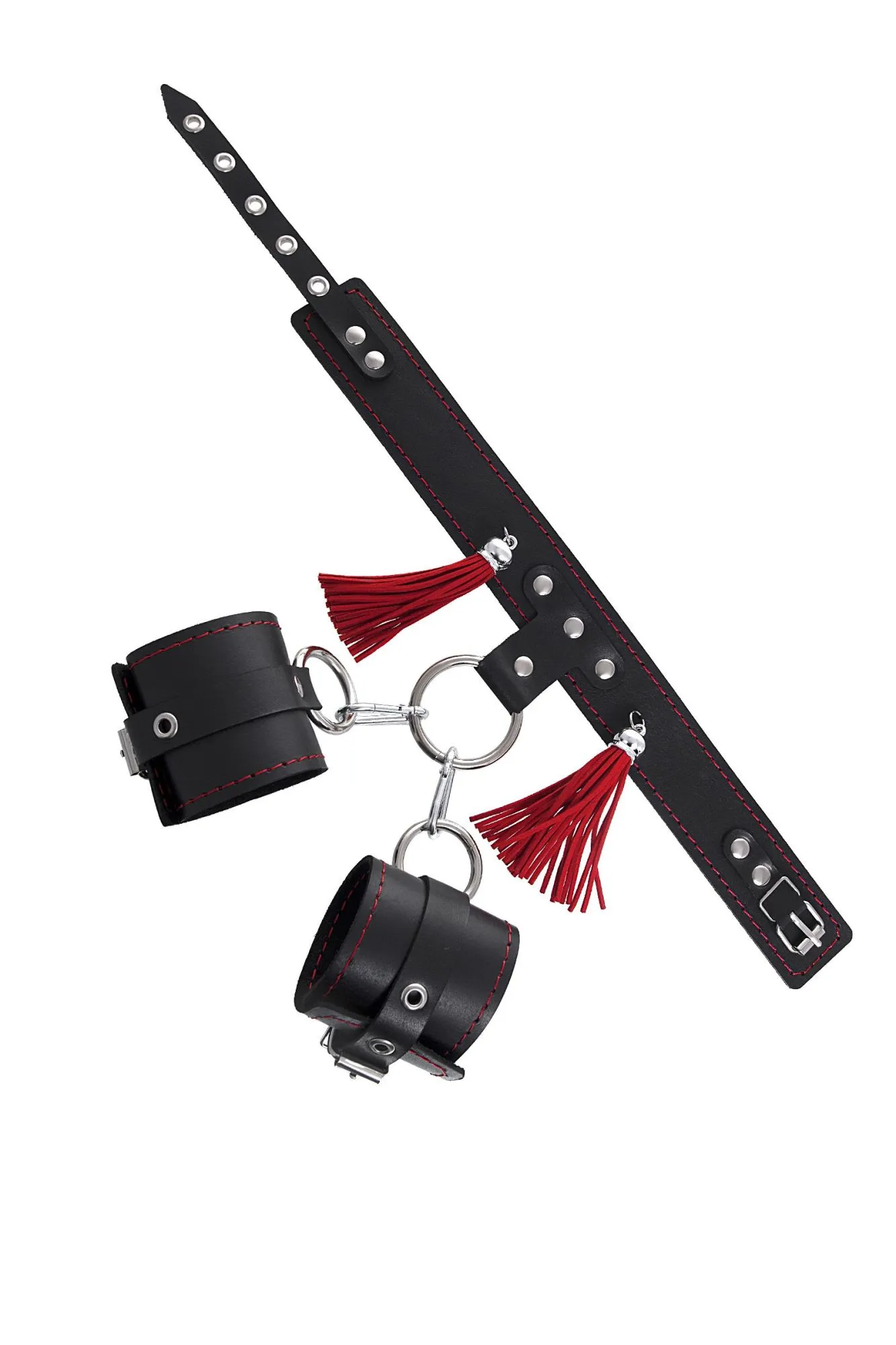 бондажная система pecado bdsm, для фиксации рук и поддержки ног, натуральная кожа, черная в Сочи