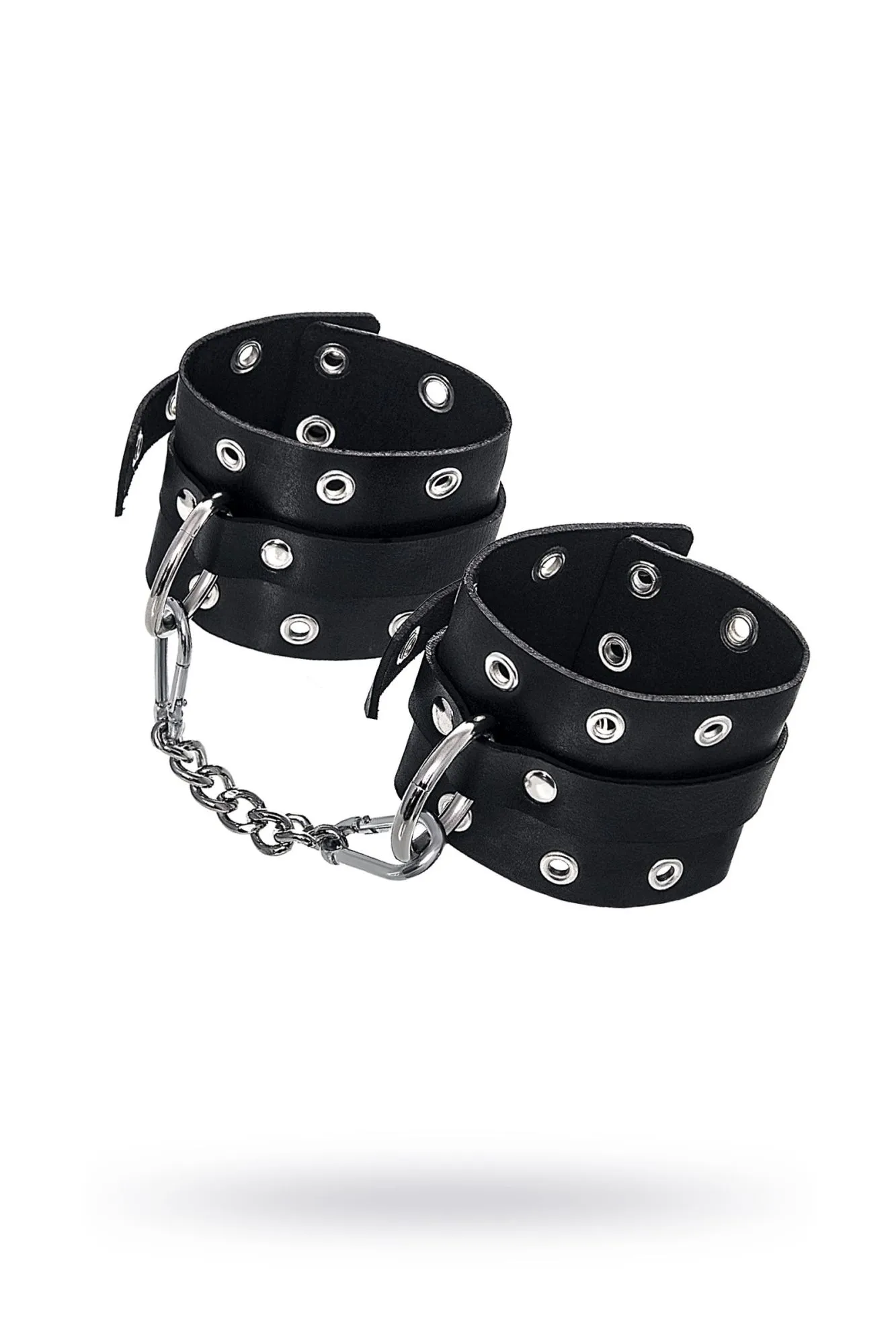 наручники pecado bdsm, однослойные с люверсами, натуральная кожа, черные в Сочи