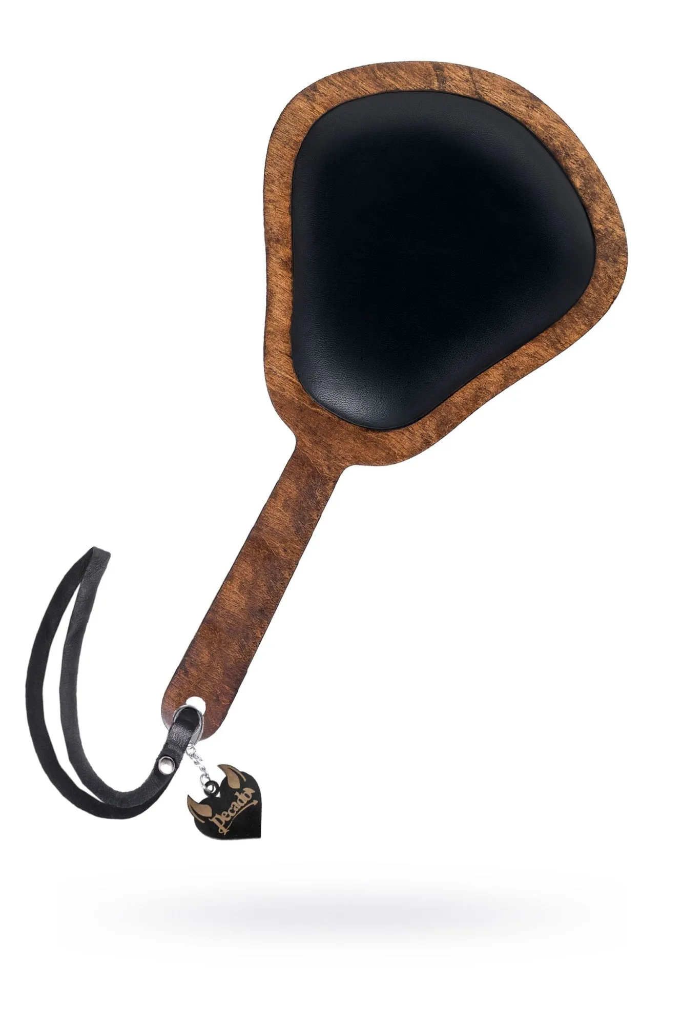 паддл pecado bdsm, большой с мягкой подушечкой, натуральная кожа и дерево, чёрный в Сочи